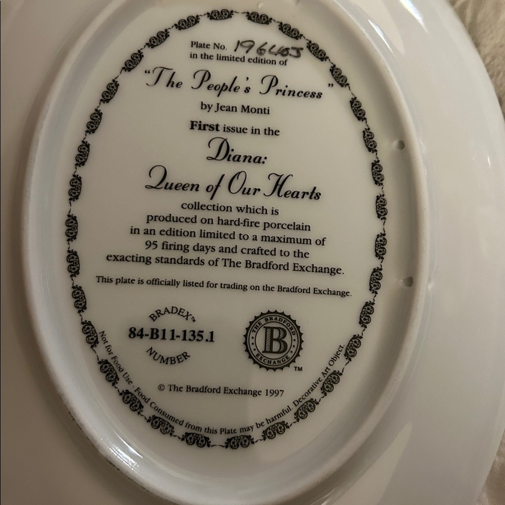 Diana: Queen of our Hearts” Collection Ltd. Ed. Collector Plates (Set of 8) - Picture 16 of 16
